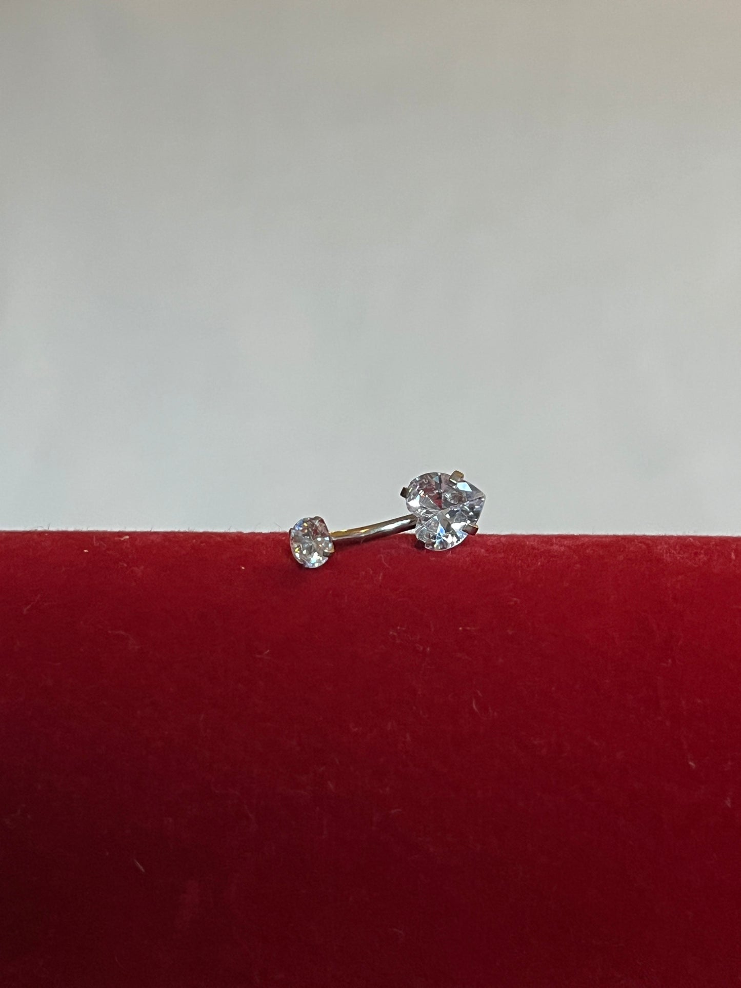 Heart Stone Silver Belly Piercing