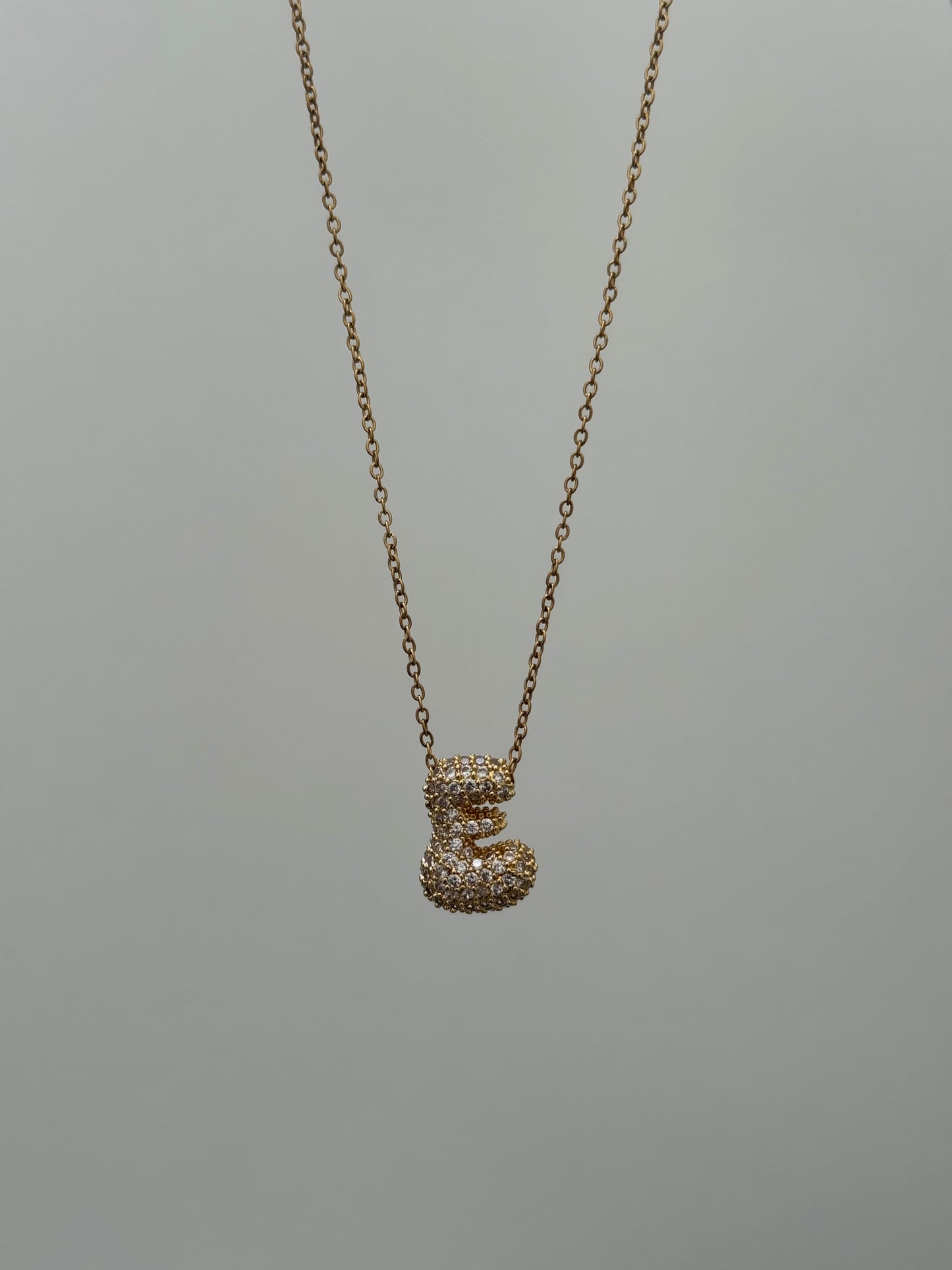 Bubble Sparkle E Necklace
