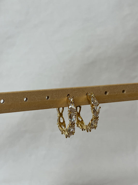 Solitaire Crystal Hoop