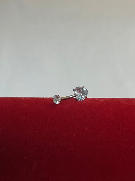 Heart Stone Silver Belly Piercing