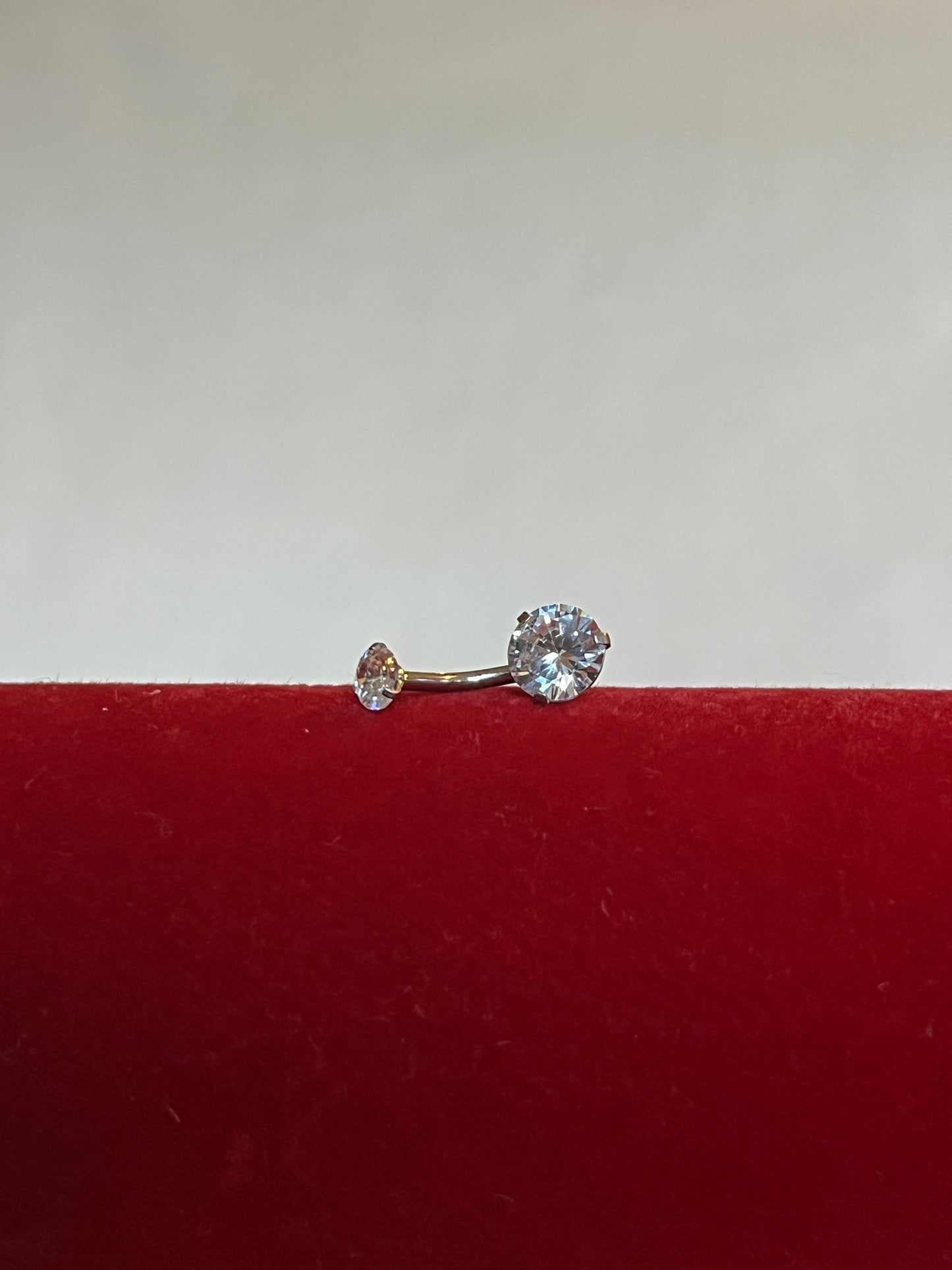 Classic Round Crystal Silver Belly Piercing
