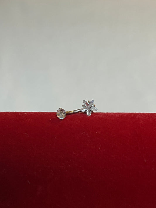 Star Stone Silver Belly Piercing
