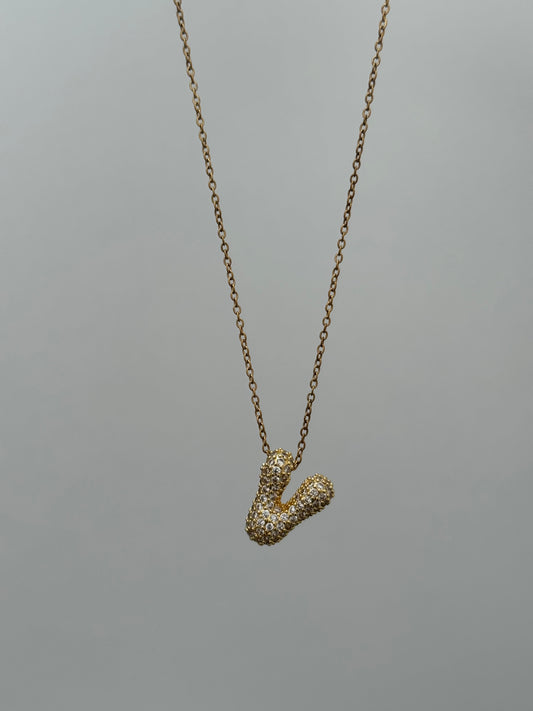 Bubble Sparkle V Necklace