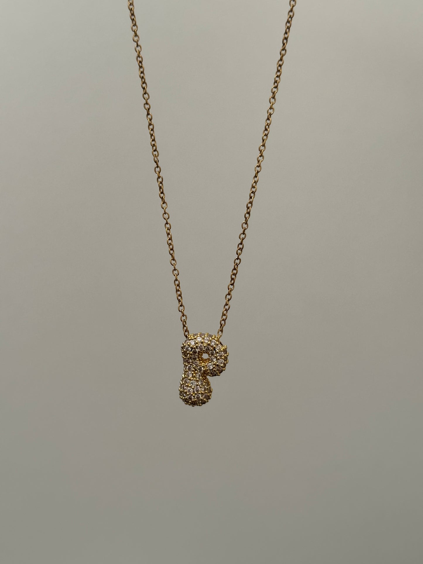 Bubble Sparkle P Necklace