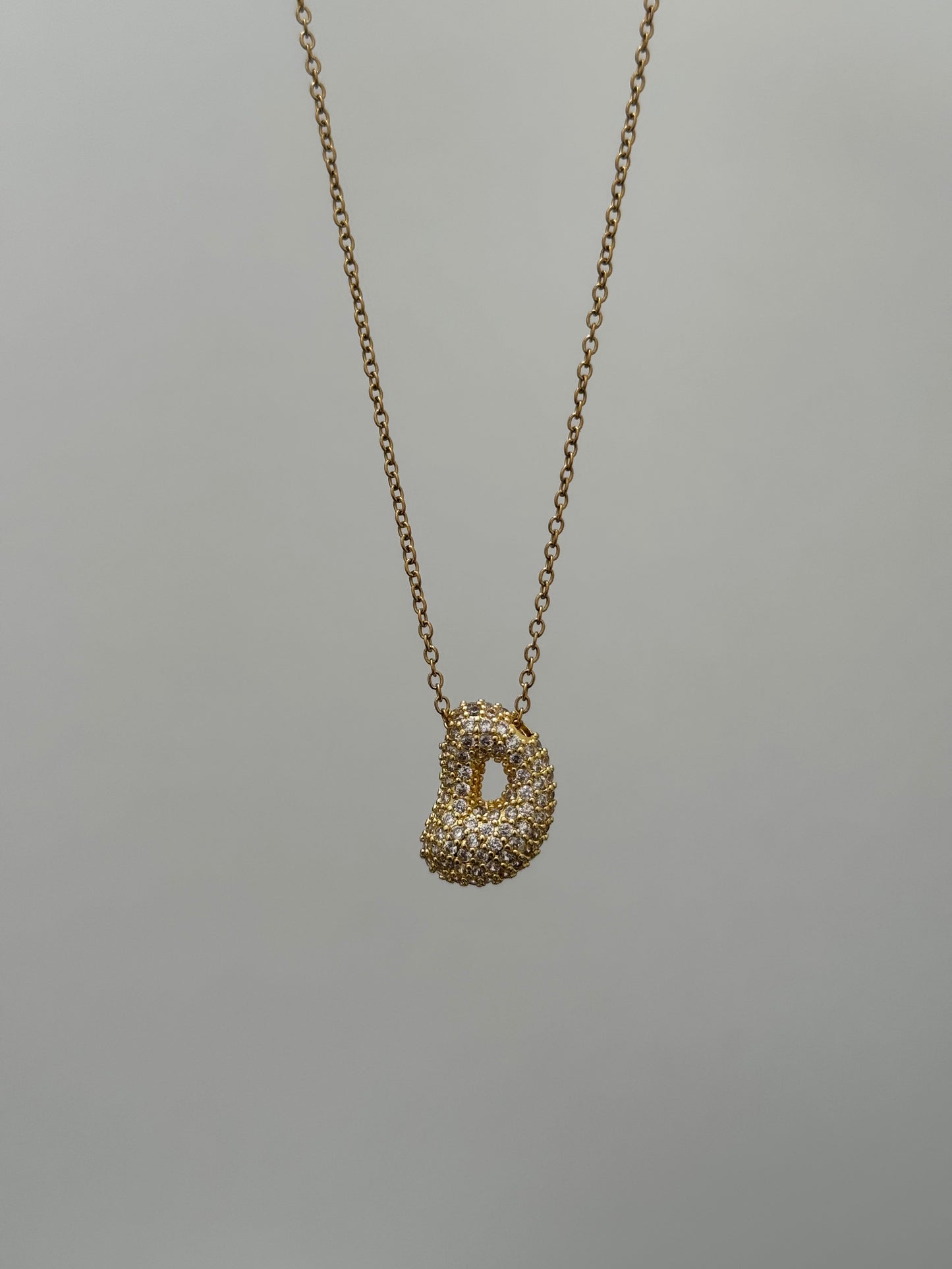 Bubble Sparkle D Necklace