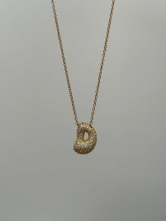 Bubble Sparkle D Necklace