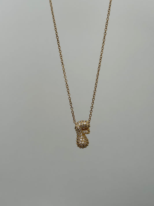 Bubble Sparkle F Necklace