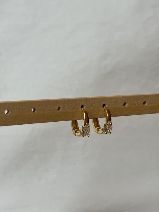 Single Stone Hoop Earring