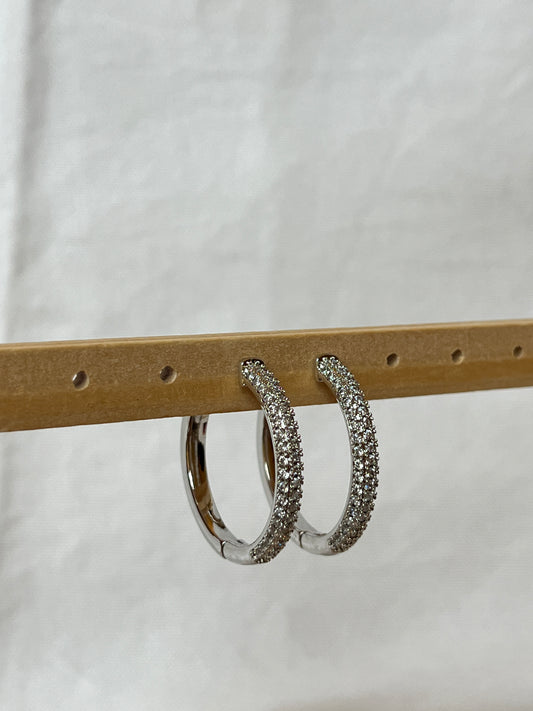 Silver Spark Hoop