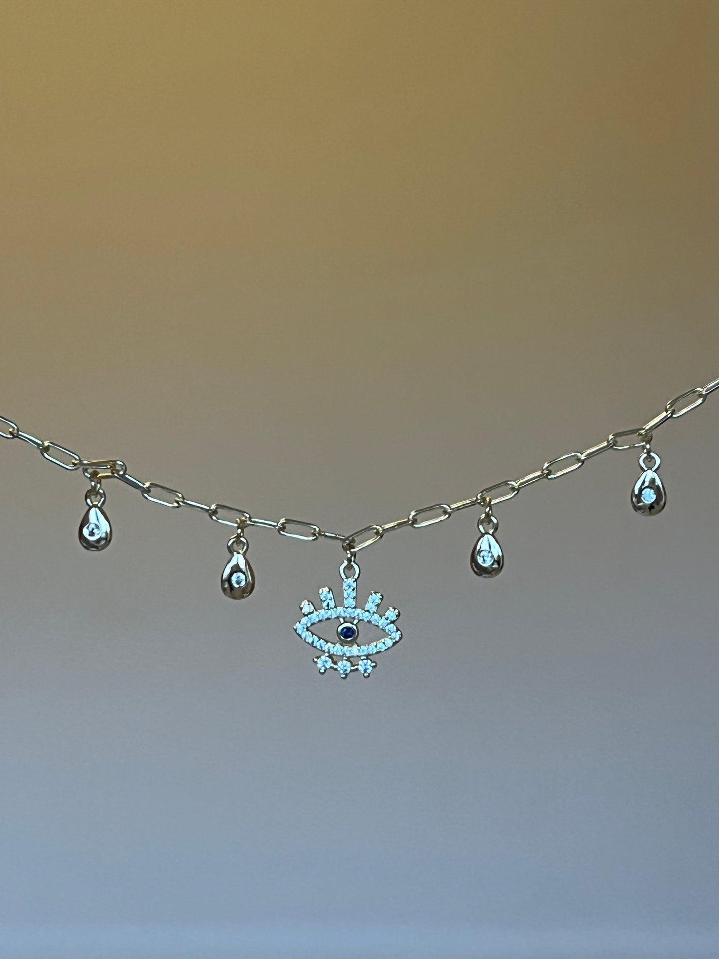 Evil Eye Drop Charm Bracelet